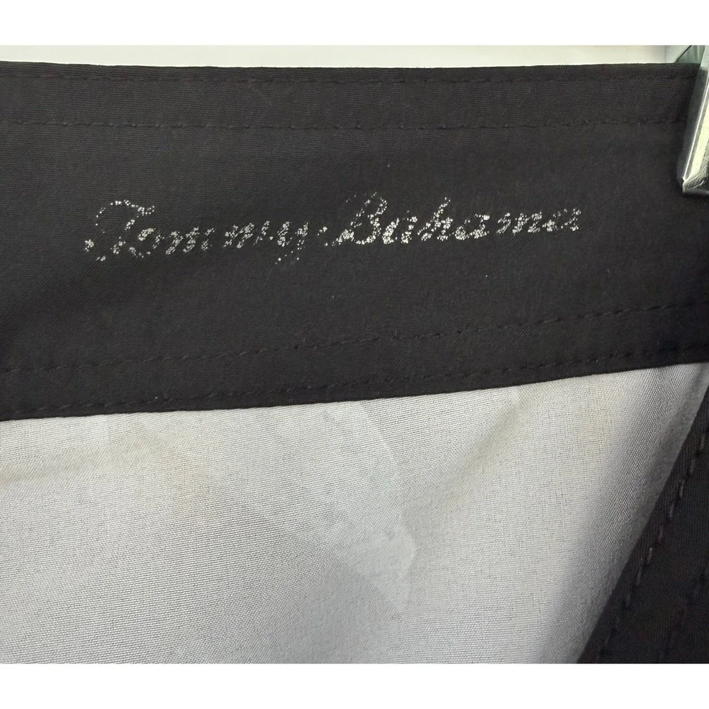 Tommy Bahama Mens Black White Tropical Monstera Leaf Board Shorts Swim Trunks 36